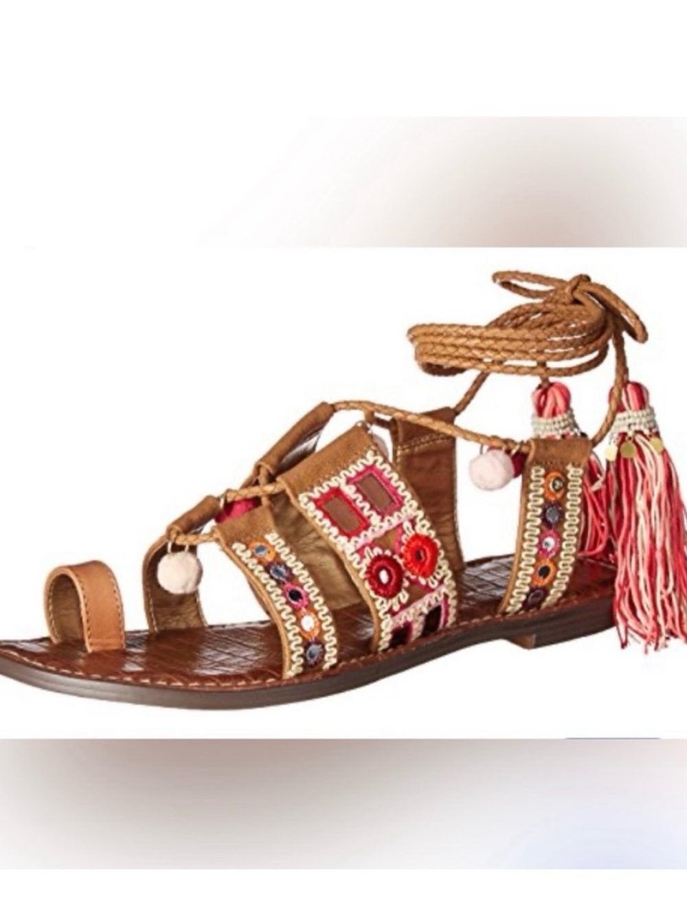 SAM EDELMAN gladiators embellished tassel  Sandals 9